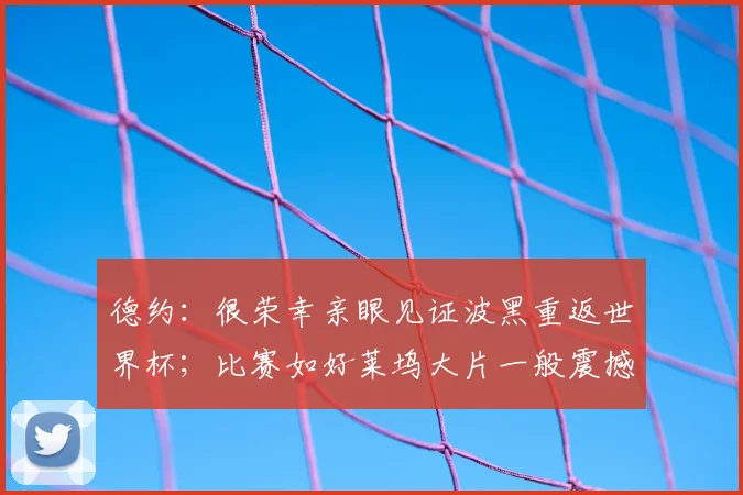 德约：很荣幸亲眼见证波黑重返世界杯；比赛如好莱坞大片一般震撼