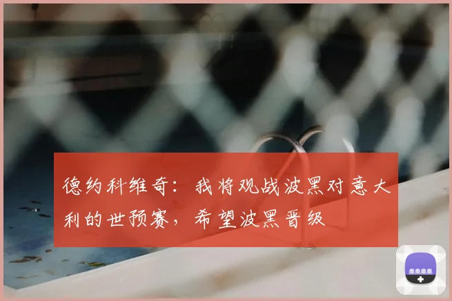 德约科维奇：我将观战波黑对意大利的世预赛，希望波黑晋级